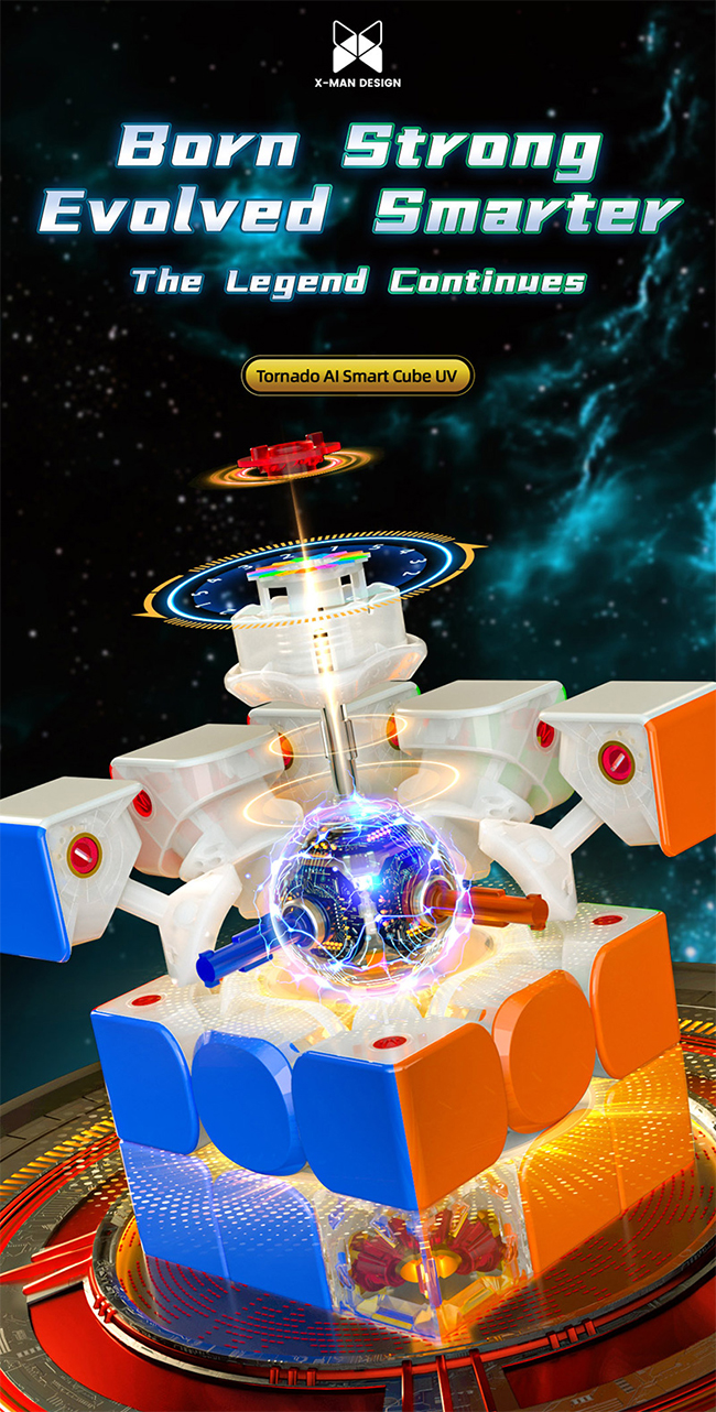 QiYi X-Man Design Tornado V4 AI Smart Cube UV PowerPod Version
